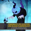 Felfújható szellem tökfejjel Halloween dekorációval és kék lánghatással, 88 x 79 x 210 cm