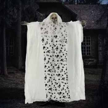   Halloween dekoráció szellem menyasszony, sikolyok és ragyogó szemek, mozgásérzékelős, 170 cm magas, beltéri