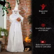 189 cm-es fehér boszorkány tökfejjel, életnagyságú halloweeni kültéri dekoráció