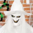 189 cm-es fehér boszorkány tökfejjel, életnagyságú halloweeni kültéri dekoráció