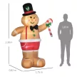 Felfújható karácsonyi figurák, felfújható mézeskalács ember, 2 m, fúvóval, többszínű
