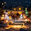 Felfújható karácsonyi figurák, felfújható mézeskalács ember, 2 m, fúvóval, többszínű