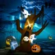 Halloween dekoráció, 2,40 m magas szellemfa, önfelfújó, LED világítás, kültéri használatra