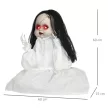 Halloween dekorációs horror baba, LED szemek, üvöltés, felugrás, hang- és mozgásérzékelő, 60 cm