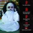 Halloween dekorációs horror baba, LED szemek, üvöltés, felugrás, hang- és mozgásérzékelő, 60 cm