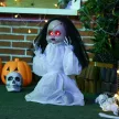 Halloween dekorációs horror baba, LED szemek, üvöltés, felugrás, hang- és mozgásérzékelő, 60 cm