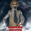Halloween dekoráció, láncfűrészes gyilkos, mozgatható, láncfűrész hangja, automatikus váltás, 1,70 m