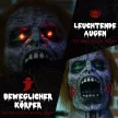 Halloween dekoráció, láncfűrészes gyilkos, mozgatható, láncfűrész hangja, automatikus váltás, 1,70 m