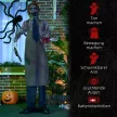 Halloween dekoráció, láncfűrészes gyilkos, mozgatható, láncfűrész hangja, automatikus váltás, 1,70 m
