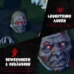 Halloween dekorációs zombi, LED szemek, üvöltés és mászás, hang- és mozgásérzékelő, elemes, 159 cm
