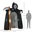Nagy halloweeni kerti dekoráció, Grim Reaper, önfelfújó boltív LED világítással, 2,85 m