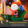  Aufblasbarer Weihnachtsmann, aufblasbare Weihnachtsdekoration, inkl. Gebläse, In- und Outdoor, Weiß+Gold