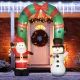  Aufblasbarer Torbogen mit Weihnachtsmann und Schneemann, LED-Beleuchtung, integriertes Gebläse, 198 x 80 x 245 cm