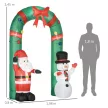  Aufblasbarer Torbogen mit Weihnachtsmann und Schneemann, LED-Beleuchtung, integriertes Gebläse, 198 x 80 x 245 cm