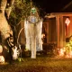 Halloween dekoráció, függő csontváz, világító fej, hátborzongató üvöltés, hajlítható karok, khaki