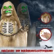 Halloween dekoráció, függő csontváz, világító fej, hátborzongató üvöltés, hajlítható karok, khaki