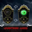 Halloween dekoráció, horror szemmel ellátott csengő, hang- és érintésérzékelővel, mozgatható, zöld fény