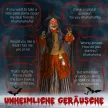 Boszorkány varázsitallal, halloweeni dekoráció, hátborzongató hangok, vörös szemek, mozgatható, 183 cm