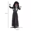 Horrorbaba, halloweeni dekoráció, hátborzongató hang és zene, vörös szemek, mozgatható, 160 cm