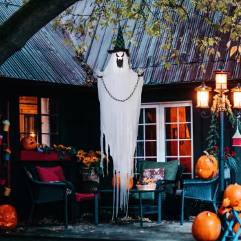  Szellemdekoráció Halloweenre, hátborzongató üvöltés és mozgás, elemes