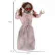 Horrorbaba, halloweeni dekoráció, hanggal/érintéssel aktiválható, vörös szemek, hang, 76 cm