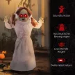 Horrorbaba, halloweeni dekoráció, hanggal/érintéssel aktiválható, vörös szemek, hang, 76 cm