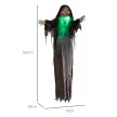 Zöld szörnyeteg, halloweeni dekoráció, hátborzongató hangeffektek, vörös szemek, mozgatható, 183 cm