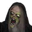 Zöld szörnyeteg, halloweeni dekoráció, hátborzongató hangeffektek, vörös szemek, mozgatható, 183 cm