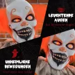 Halloween dekorációs bohóc, rugalmas karok, érintésre/hangra aktiválódik, világító szemek
