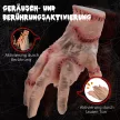 Horror kéz, Halloween dekoráció, hanggal/érintéssel aktiválható, mozgatható, hang