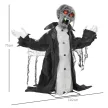 Halloween dekoráció, csontváz/zombi, mozgatható, mozgásérzékelő, LED-ek és hangok, 75 cm