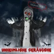 Halloween dekoráció, csontváz/zombi, mozgatható, mozgásérzékelő, LED-ek és hangok, 75 cm
