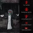 Halloween dekoráció, csontváz/zombi, mozgatható, mozgásérzékelő, LED-ek és hangok, 75 cm