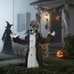 Halloween dekoráció, csontváz/zombi, mozgatható, mozgásérzékelő, LED-ek és hangok, 75 cm