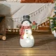 Weihnachtsdeko, Schneemann mit Vogel, 4 warmweiße LEDs, batteriebetrieben, 25 x 15,5 x 38 cm