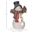  Weihnachtsdeko, Schneemann mit Vogel, 4 warmweiße LEDs, batteriebetrieben, 25 x 15,5 x 38 cm