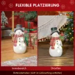  Weihnachtsdeko, Schneemann mit Vogel, 4 warmweiße LEDs, batteriebetrieben, 25 x 15,5 x 38 cm