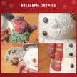  Weihnachtsdeko, Schneemann mit Vogel, 4 warmweiße LEDs, batteriebetrieben, 25 x 15,5 x 38 cm