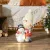  Wichtel mit Schneemann, Gartenzwerg, 4 LEDs, batteriebetrieben, 25 x 18 x 45,5 cm
