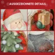  Weihnachtsmannfigur mit Baum und Geschenk, 3 warmweiße LEDs, batteriebetrieben, 50 cm