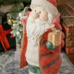  Weihnachtsmannfigur mit Baum und Geschenk, 3 warmweiße LEDs, batteriebetrieben, 50 cm