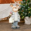  Weihnachtsdeko, Rentier mit Laterne, LED, batteriebetrieben, 25,5 x 19,5 x 52 cm