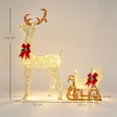 LED-es karácsonyfadísz, világító rénszarvas és szánkó, 170 égő, 50 x 29 x 42 cm