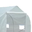 Alagút üvegház, 6 feltekerhető ablak, cipzáras ajtó, szakadásálló fólia, fémkeret, 3,5 x 3 x 2 m, fehér