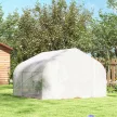 Alagút üvegház, 6 feltekerhető ablak, cipzáras ajtó, szakadásálló fólia, fémkeret, 4,45 x 3 x 2,05 m