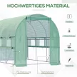 Fóliaüvegház, 6 feltekerhető ablak, cipzáras ajtó, rozsdamentes acél váz, 2,95 x 2 x 2 m, zöld