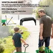 Kerti kocsi billenő funkcióval, akár 200 kg-ig, kézikocsi 75 literes műanyag vödörrel, húzófogantyúval, pneumatikus kerekekkel, sötétzöld