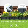 Acélból készült magaságyás, barkácságyás T alakú növényjelölőkkel, kesztyűk, virágágyás, fűszerkert, virágtartó erkélyre, kertbe, sötétszürke, 258 x 90 x 30 cm