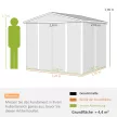Fém kerti fészer, időjárásálló és rozsdamentes, zárható, 2,40 x 2,06 x 1,98 m, sötétszürke