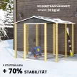 Fém kerti fészer, időjárásálló és rozsdamentes, zárható, 2,40 x 2,06 x 1,98 m, sötétszürke